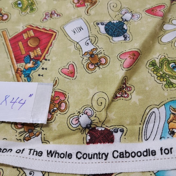 Leanne Anderson Fabric Country Caboodle Mice Birdhouse Cotton‎ 1 1/4 Yards - Picture 1 of 5